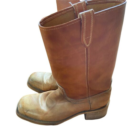 Ramrods Western Boots Size 11 D Mens Cowboy Brown Leather Square Toe Mid Calf - Picture 1 of 16